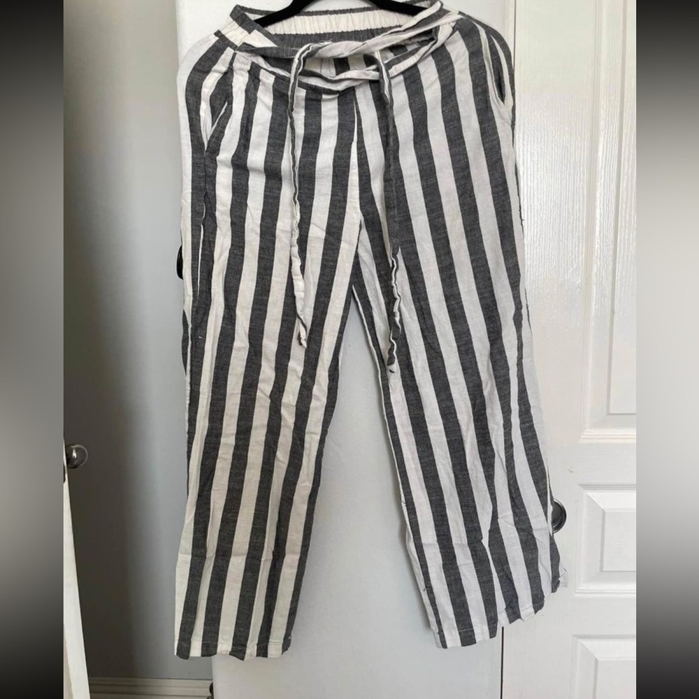 Striped Linen Lounge Pants